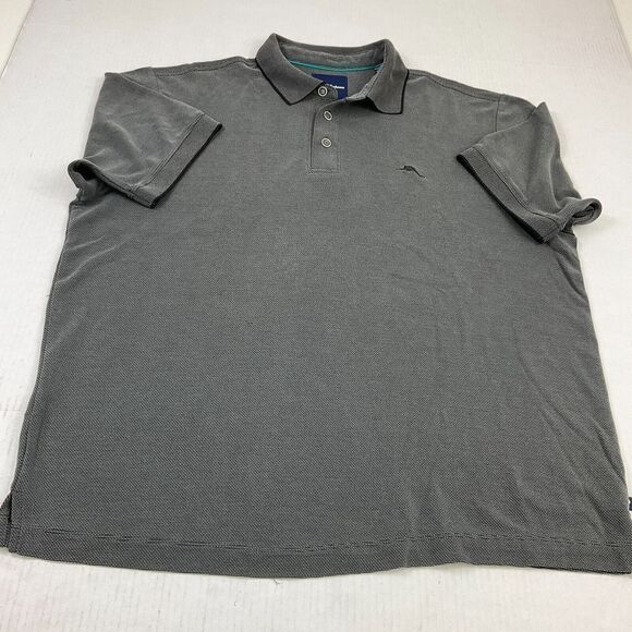 Tommy Bahama Mens Polo Shirt Gray Short Sleeve Stretch Collared Top Size Large * - Picture 2 of 12